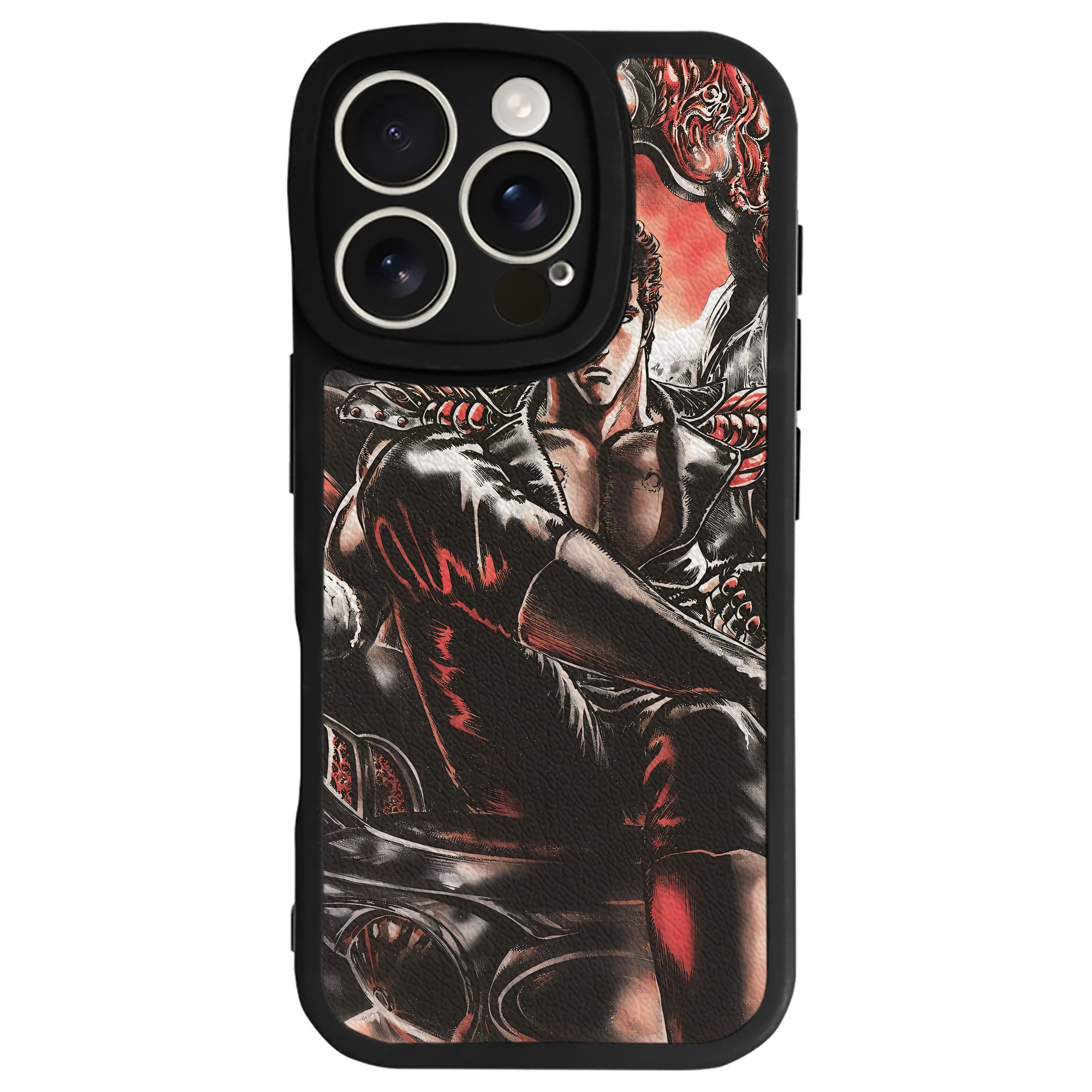 （画像用） 北斗の拳 Fist of the North Star 【iPhone 16シリーズ対応】シリコンスマホケース（レザー調） 材質：シリコン
